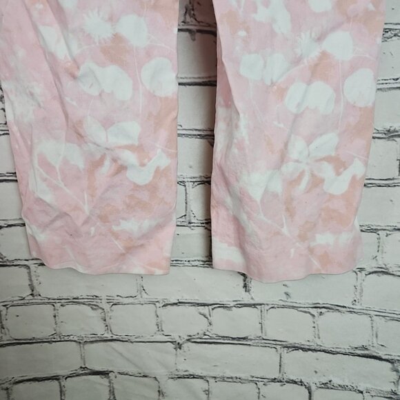 Anthropologie Jamie Chino Pants Sz 4 Pink Tie Dye Straight Cute 90s Floral Retro - Picture 3 of 9